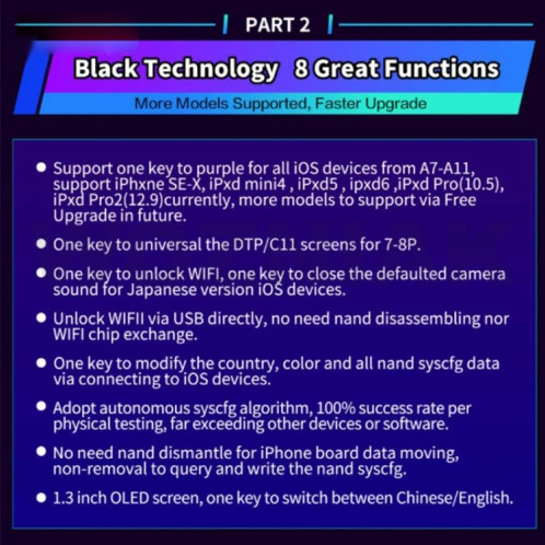B-BOX lecture du disque dur écriture changement programmation SN avec écran de 1,3 pouces pour iPhone 7-11 SH0184983-011