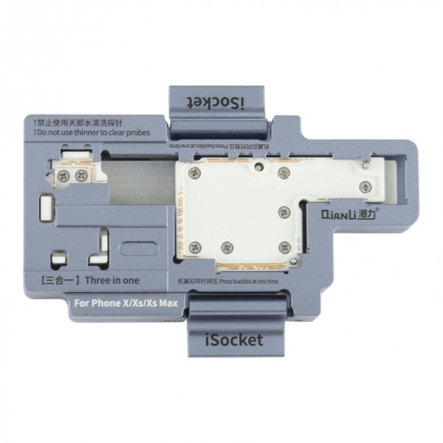 Qianli iSocket 3 en 1 carte mère couche de test cadre couches inférieures supérieures fonction de carte mère support de Test rapide pour iPhone X / XS / XS Max SQ01891766-013