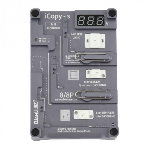 Qianli iCopy-S banc d'essai de puce double face 4 en 1 puce EEPROM de bande de base logique non-retrait pour iPhone 7/7 Plus / 8/8 Plus SQ01931858-013