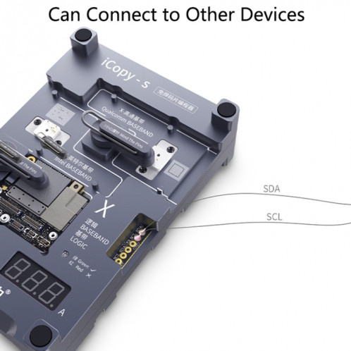 Qianli iCopy-S banc d'essai de puce double face 4 en1 puce EEPROM bande de base logique Non-retrait pour iPhone X / XS / XR / XS Max SQ01941667-014