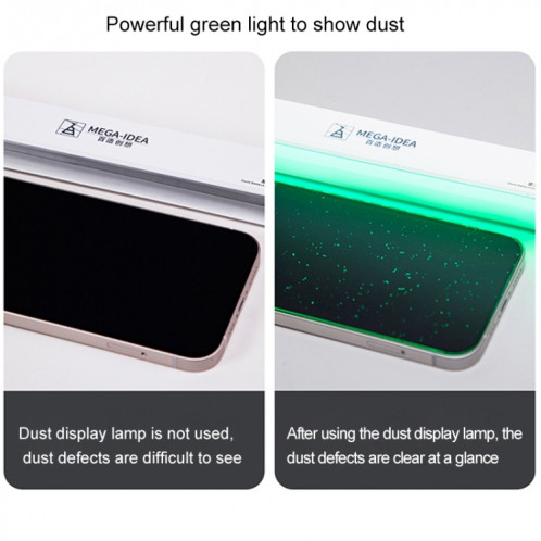 Afficher la lampe à poussière 2 écran LCD réparation lampe à poussière empreinte digitale écran à rayures changeur de poussière affichage lampe pour téléphone Mobile vert LED SH0199403-012