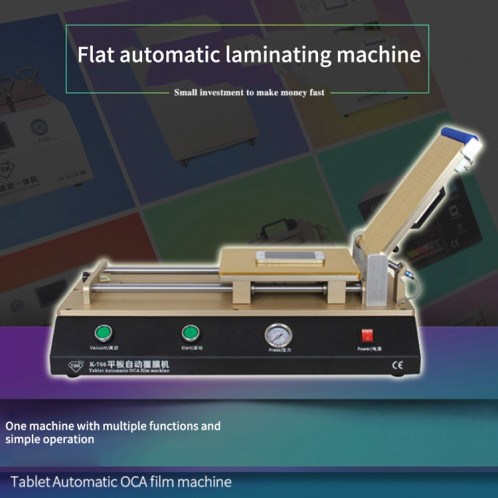 TBK-766 12 pouces tablette automatique OCA laminateur Machine polariseur Film laminateur Machine pour LCD réparation pompe à vide intégrée ST0242151-010