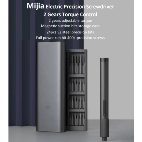 Kit de tournevis de précision électrique d'origine Xiaomi Mijia 25 en 1 boîtier en aluminium magnétique rechargeable SX02741993-011