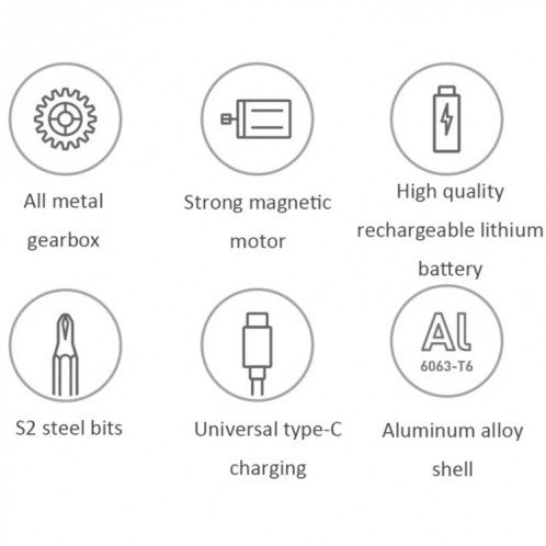 Kit de tournevis de précision électrique d'origine Xiaomi Mijia 25 en 1 boîtier en aluminium magnétique rechargeable SX02741993-011