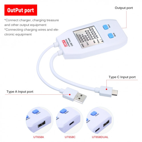 Testeur d'ampèremètre voltmètre USB UNI-T SH030525-012