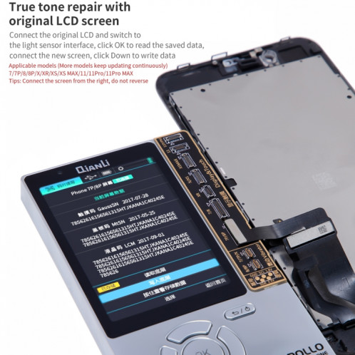 Périphérique de détection de restauration multifonctionnelle de Qianli Apollo Interstellaire (Edition internationale) pour iPhone 11/11 Pro Max / 11 PRO / X / XS / XS MAX / XR / 8/8 Plus / 7/7 Plus SQ0320228-015