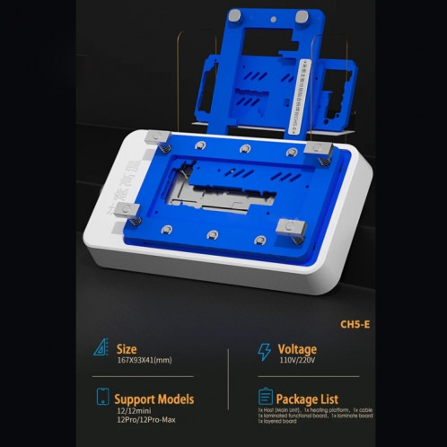 Majing CH5 Chauffage de la carte mère Préchauffez la plate-forme de soudage pour iPhone 12, SM50EU1010-07