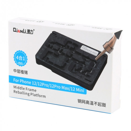 QIANLI 4 sur 1 plate-forme de replacement de cadre moyen pour iPhone 12/12 PRO / 12 MINI / 12 PRO Max SQ03781396-08