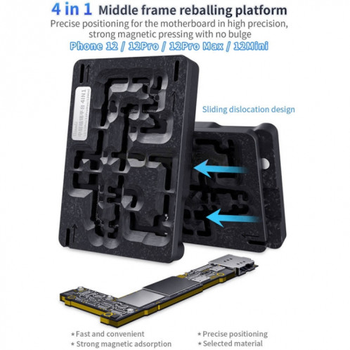 QIANLI 4 sur 1 plate-forme de replacement de cadre moyen pour iPhone 12/12 PRO / 12 MINI / 12 PRO Max SQ03781396-08