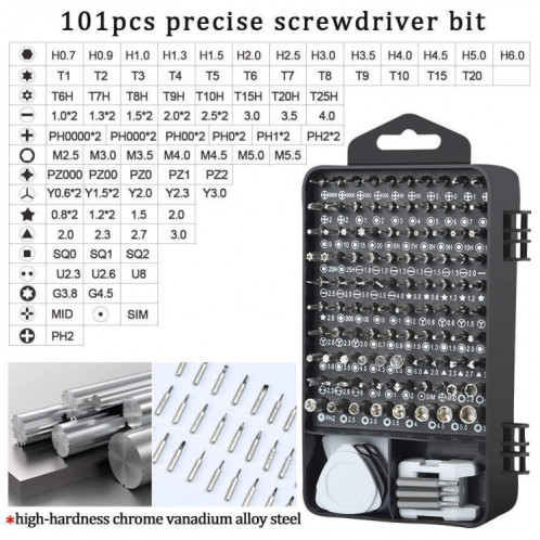 Kit de tournevis magnétique de précision 122 en 1 SH03871915-08