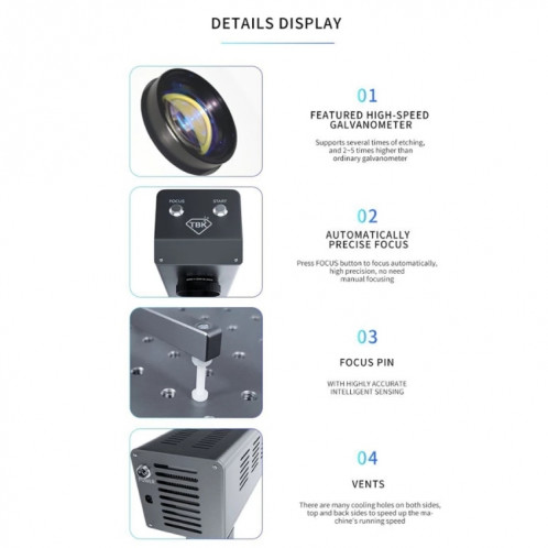Machine de marquage au laser TBK-958M Machine de mise au point automatique Séparateur 2 en 1 Matériel de gravure ST04101425-07