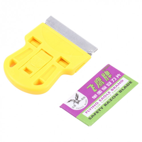 Remover de colle Squeegee Sticker Cleaner Clean Handin de poignée en plastique (jaune) SH442Y53-06