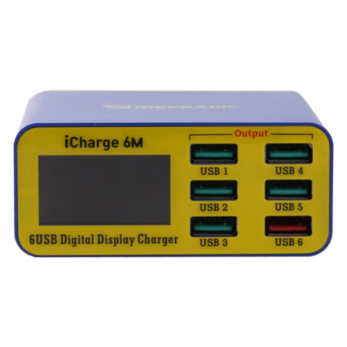 Mécanicien ICHARGE 6M QC 3.0 USB Smart Charger Support Fast Sharging avec LCD, Fiche EU SM04691222-07