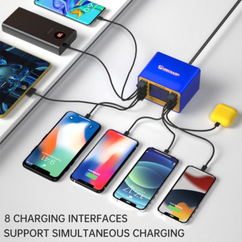 Mécanicien ICHARGE 8M QC 3.0 USB Smart Charger Support Fast Sharging avec LCD, Fiche EU SM0470187-07