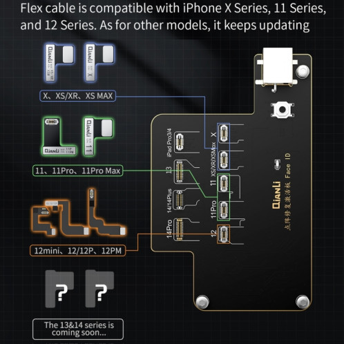 QianLi iCopy Plus Carte de récupération et d'activation d'identification faciale spécialisée pour iPhone X à 14 Series SQ05001990-05