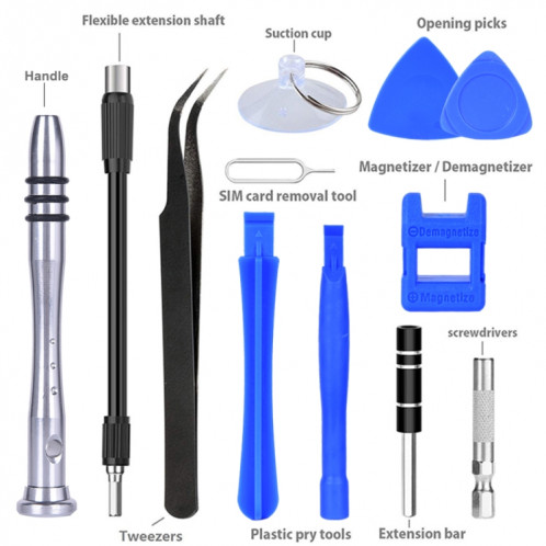 Kit d'outils de réparation de tournevis à manche en métal 115 en 1 SH06231554-09