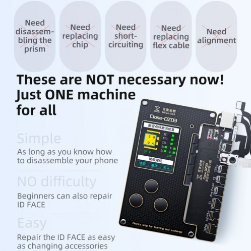 MEGA-IDEA Clone DZ03 Programmeur matriciel d'activation de batterie et d'identification de visage pour iPhone 8-14 Pro Max, prise : US SH648A608-013