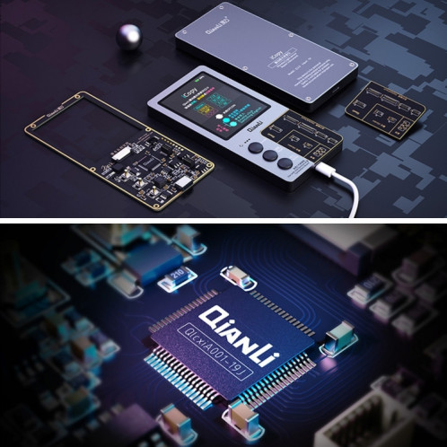 Pour iPhone 6 14 Pro Max 3 en 1 Qianli iCopy Plus 2.2 Ensemble de programmeur de détection de réparation, SQ691A1919-011