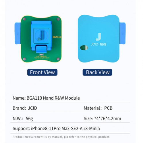 JC BGA110 NAND Module pour iPhone 8 ~ 11 Pro Max SJ80051750-014