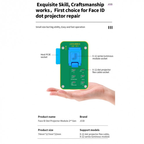 JC F2 Dot Matrix Module Test 2nd Gen pour iPhone X ~ 12 Series SJ8010978-011