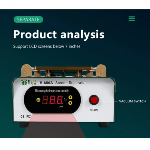 BST-B-856A AC 220V Séparateur d'écran LCD de la pompe à écran LCD, SB79EU647-08