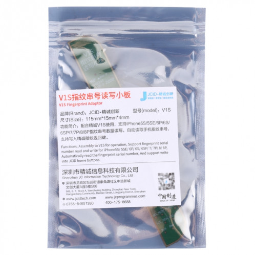 JC V1SE Essais Adaptateur de carte d'empreinte digitale pour iPhone 5S-8 plus SJ91023-05