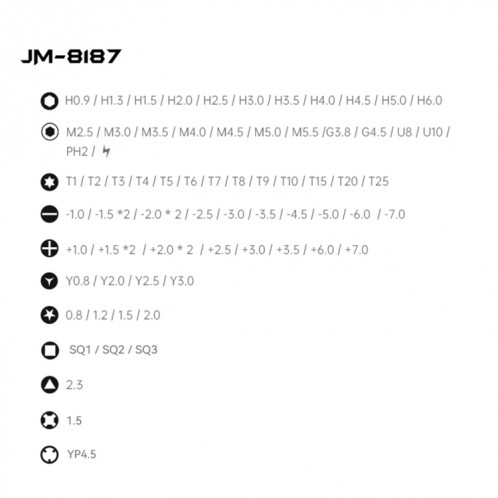 JAKEMY JM-8187 83 dans 1 ensemble de tournevis magnétiques SJ9161594-06