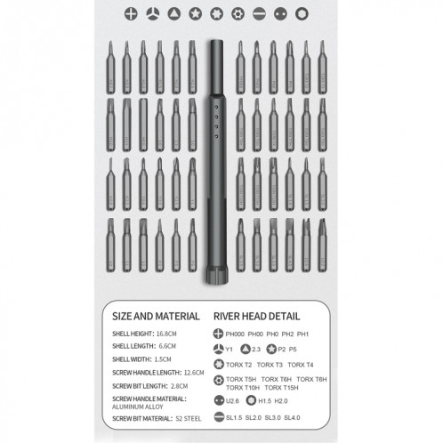 Jeu de tournevis de précision de 24 sur 1 S2 (gris) SH940H1671-08