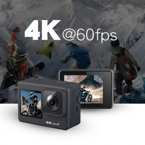 C1 double écran 2,0 pouces + écran 1,3 pouces Caméscope avec caméra d'action sport WiFi 4K anti-secousse avec boîtier étanche, Allwinner V316, grand angle 170 degrés (noir) SH064B939-012