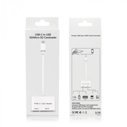 Lecteur de carte SD / Micro SD USB-C vers USB D-158 SH01841783-07