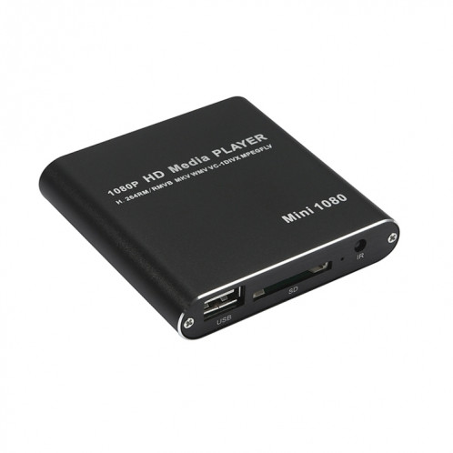 MINI 1080P Full HD Media USB HDD Boîte de lecteur de carte SD / MMC, prise UE (noir) SH602A400-07