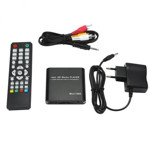 MINI 1080P Full HD Media USB HDD Boîte de lecteur de carte SD / MMC, (noir) SH602A400-07