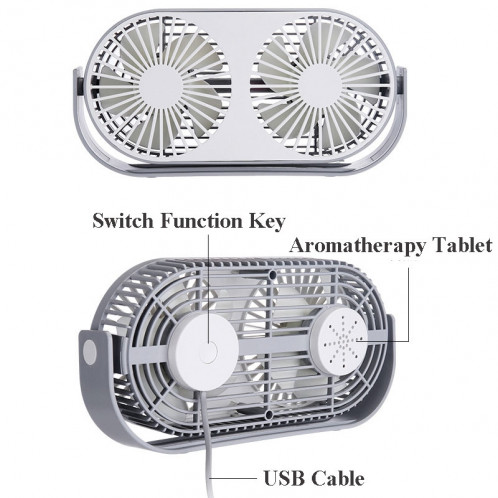 Mini-ventilateur mini-feuilles USB (gris) SH001A1072-012