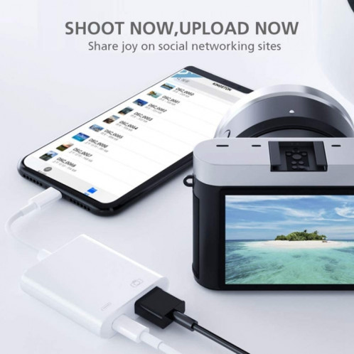 ZS-KL21806 2 IN 1 8 broches à USB 3.0 + Camera USB Read OTG Adaptateur, compatible avec le système iOS 13 et au-dessus SH0866946-013