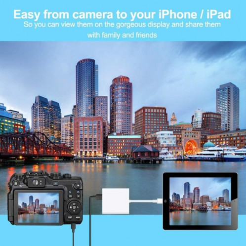 ZS-KL21806 2 IN 1 8 broches à USB 3.0 + Camera USB Read OTG Adaptateur, compatible avec le système iOS 13 et au-dessus SH0866946-013