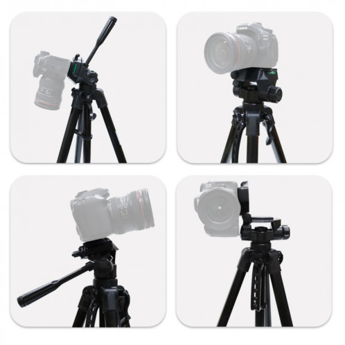 Trépied en direct L-3600 avec cardan d'amortissement en trois dimensions Plaque de dégagement rapide amovible Réglage de la hauteur 62-170 cm pour projecteur de lumière en direct d'appareil photo SLR (noir) SH1416184-08