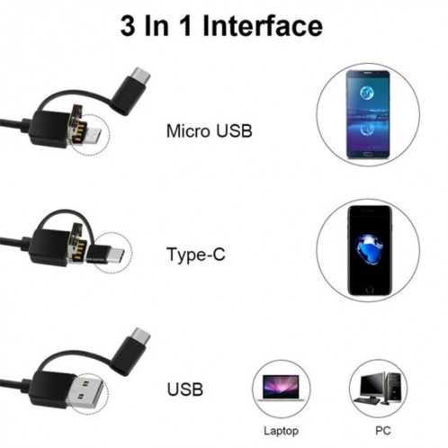 Cire d'oreille d'endoscope numérique de type d'oreille d'otoscope d'inspection numérique 3 en 1 USB HD SH16211401-08