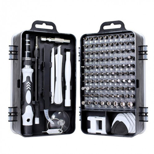 Jeu d'outils de maintenance de démontage d'ordinateur de téléphone portable de tournevis de précision 115 en 1 (noir) SH801A1009-012
