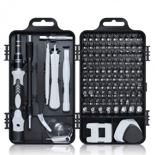 Jeu d'outils de maintenance de démontage d'ordinateur de téléphone portable de tournevis de précision 115 en 1 (noir) SH801A1009-012