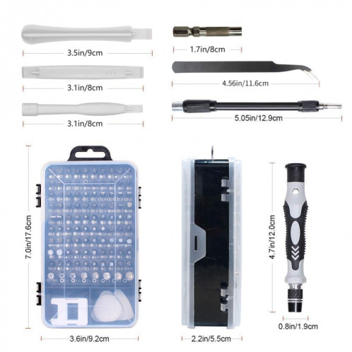Jeu d'outils de maintenance de démontage d'ordinateur de téléphone portable de tournevis de précision 115 en 1 (noir) SH801A1009-012