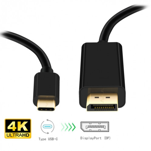 Câble adaptateur DP de connexion 4K 60 Hz Type-C vers DP DisplayPort, longueur du câble: 1,8 m SH17611070-013