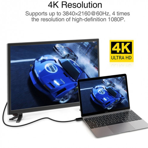 Câble adaptateur DP de connexion 4K 60 Hz Type-C vers DP DisplayPort, longueur du câble: 1,8 m SH17611070-013