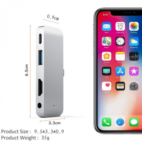 Adaptateur 4 en 1 Type-C / USB-C vers HDMI + AUX + USB + PD Type-C / USB-C HUB Dock multifonction HD SH1913669-09