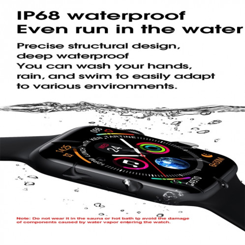 Montre intelligente à écran couleur IPS W26 de 1,75 pouces, étanche IP68, surveillance de la température de soutien / surveillance de la fréquence cardiaque / surveillance de la pression artérielle / surveillance SH401A1050-017