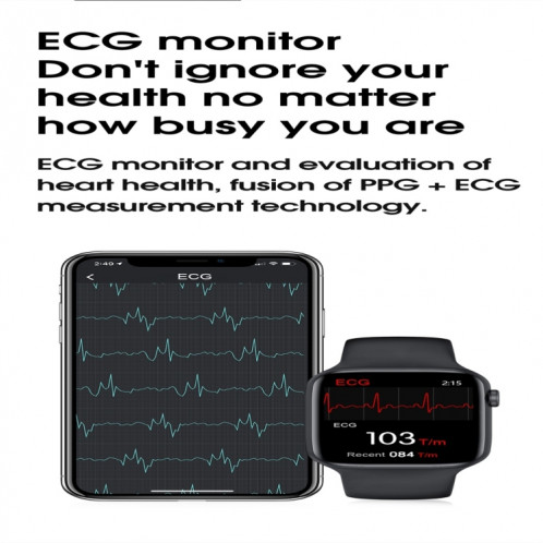 Montre intelligente à écran couleur IPS W26 de 1,75 pouces, étanche IP68, surveillance de la température de soutien / surveillance de la fréquence cardiaque / surveillance de la pression artérielle / surveillance SH401A1050-017