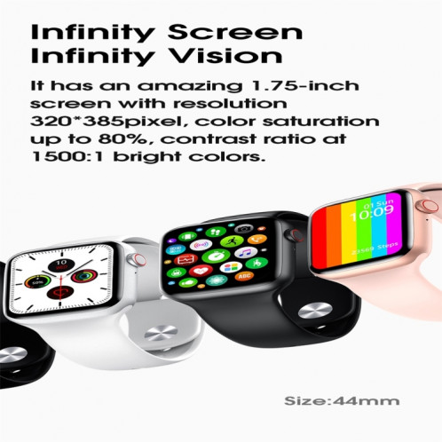 Montre intelligente à écran couleur IPS W26 de 1,75 pouces, étanche IP68, surveillance de la température de soutien / surveillance de la fréquence cardiaque / surveillance de la pression artérielle / surveillance SH401A1050-017