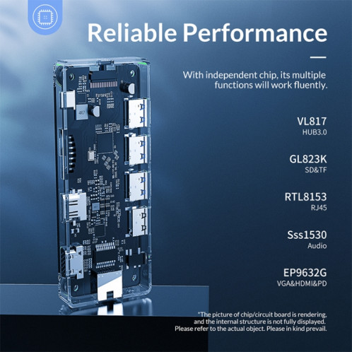 ORICO WB-11P 10 en 1 HUB Transparent Type-C SO2099679-017