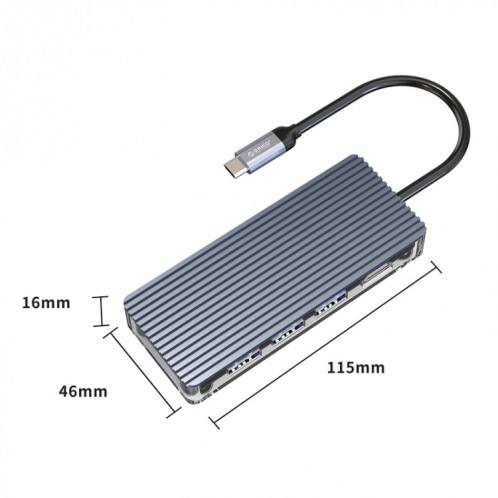 ORICO WB-7P 7 en 1 HUB Transparent Type-C SO21011282-017