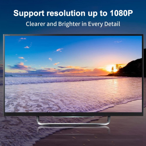 Câble adaptateur mini DP vers VGA, prend en charge 1080P SH21911496-07
