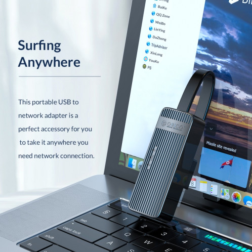 ORICO UTK-U3-BK Adaptateur USB vers Ethernet （1000 mbit） SO27781817-015